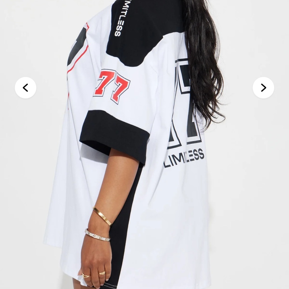 Fashion Nova White and Black Jersey Top - Picture 2 of 2